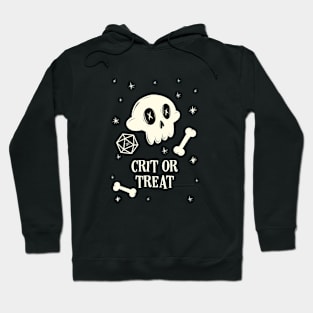 Crit or Treat Halloween Trick or Treat Polyhedral D20 Dice Hoodie